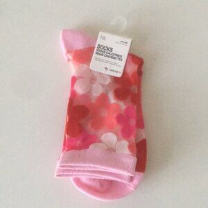 Forever 21 Flower Socks Floral & Sheer Ankle Sock